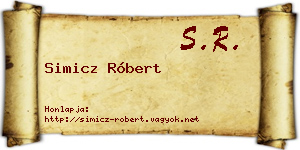 Simicz Róbert névjegykártya