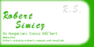 robert simicz business card